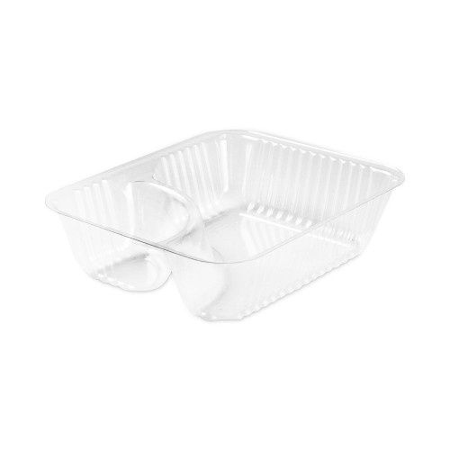 Dart Clearpac Small Nacho Tray, 2-Compartments, Clear, 125/Bag
