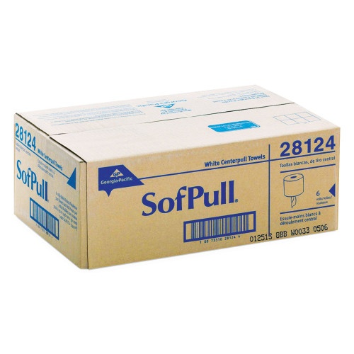 Georgia Pacific Professional Sofpull Center-Pull Perforated Paper Towels, 1-Ply, 7.8 X 15, White, 320/Roll, 6 Rolls/Carton