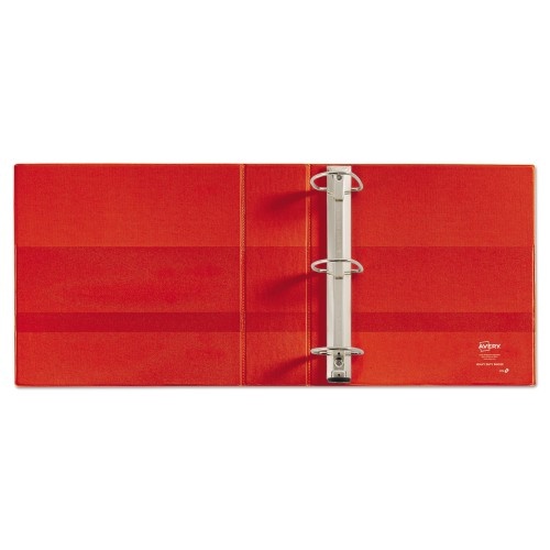 Avery Heavy-Duty View Binder With Durahinge And Locking One Touch Ezd Rings, 3 Rings, 3" Capacity, 11 X 8.5, Red