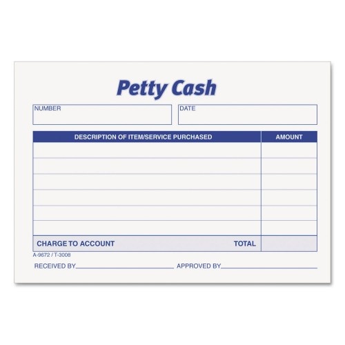 Tops Petty Cash Slips, One-Part (No Copies), 5 X 3.5, 50 Forms/Pad, 12 Pads/Pack