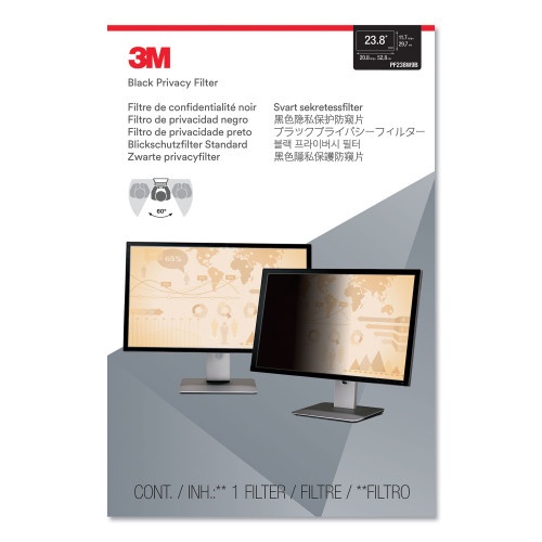 3M Frameless Blackout Privacy Filter For 23.8" Widescreen Flat Panel Monitor, 16:9 Aspect Ratio