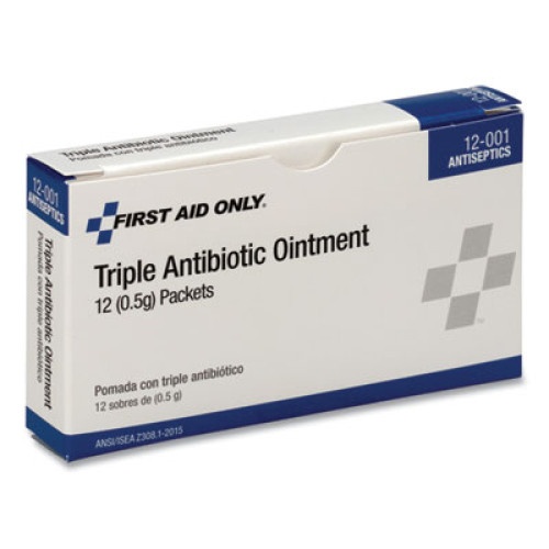 Physicianscare First Aid Kit Refill Triple Antibiotic Ointment, Packet, 12/Box