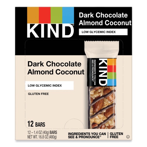 Kind Fruit And Nut Bars, Dark Chocolate Almond And Coconut, 1.4 Oz Bar, 12/Box