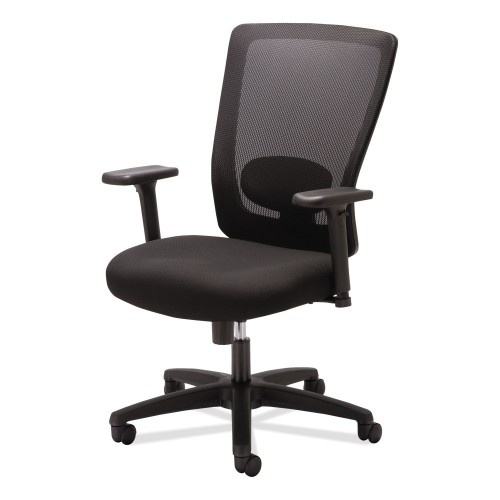 Alera Envy Series Mesh High-Back Swivel/Tilt Chair, Supports Up To 250 Lb, 16.88" To 21.5" Seat Height, Black