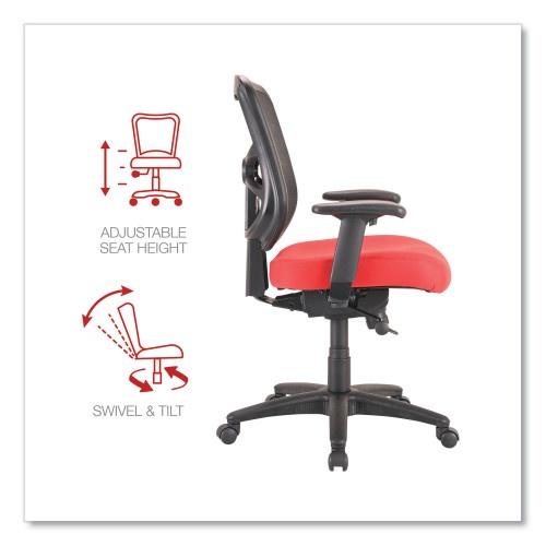 Alera Elusion Series Mesh Mid-Back Swivel/Tilt Chair, Supports Up To 275 Lb, 17.9" To 21.8" Seat Height, Red