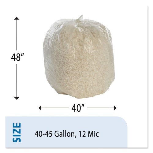 Abilityone 810501 Skilcraft High Density Coreless Roll Can Linersnatural, 45 Gal, 12 Microns, 40" X 48", Natural, 250/Box