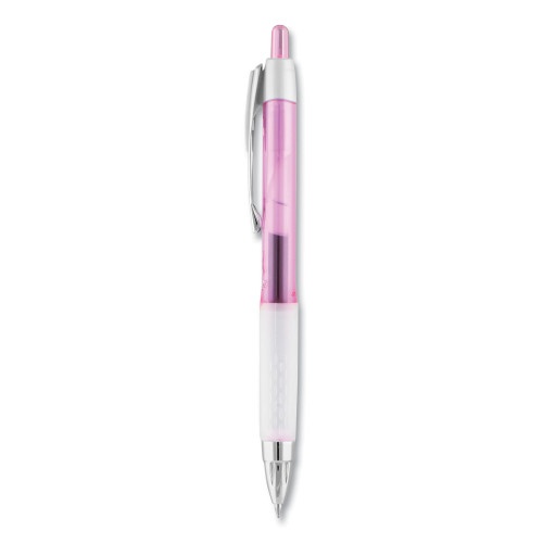 Uni-Ball 207 Office Pack Gel Pen, Retractable, Medium 0.7 Mm, Black Ink, Pink Barrel, 36/Pack