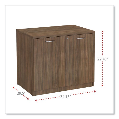 Alera Valencia Series Storage Cabinet, 34.3W X 22.78D X 29.5H, Modern Walnut