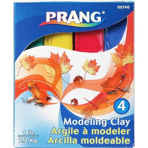 Prang Modeling Clay Assortment, 1/4 Lb Each Blue/Green/Red/Yellow, 1 Lb