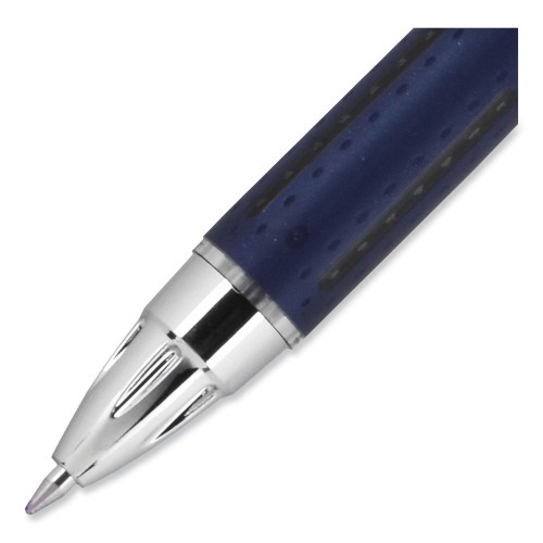 Uni-Ball Jetstream Retractable Ballpoint Pen, Fine 0.7 Mm, Black Ink, Blue Barrel