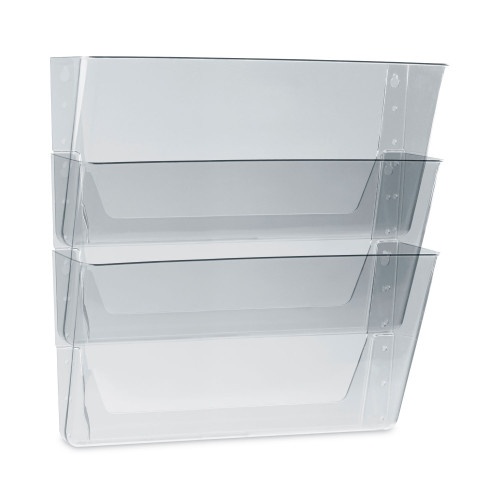 Storex Wall File, 3 Sections, Legal Size 16" X 4" X 14", Clear, 3/Set