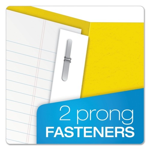 Oxford Twin-Pocket Folders With 3 Fasteners, Letter, 1/2" Capacity, Yellow, 25/Box