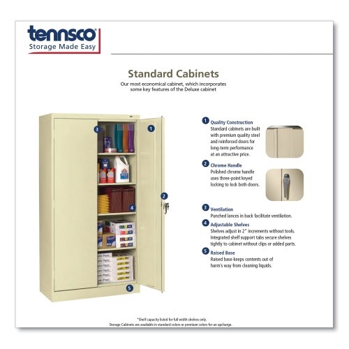 Tennsco 72" High Standard Cabinet , 30W X 15D X 72H, Black