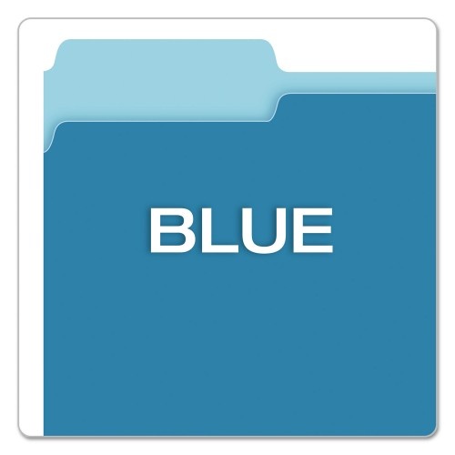 Pendaflex Colored File Folders, 1/3-Cut Tabs, Letter Size, Blue/Light Blue, 100/Box
