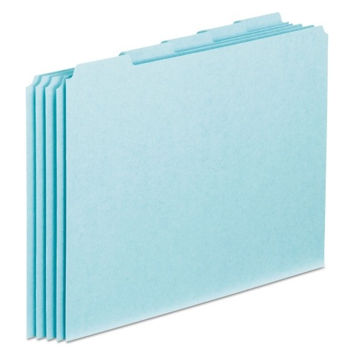 Pendaflex Blank Top Tab File Guides, 1/5-Cut Top Tab, Blank, 8.5 X 11, Blue, 100/Box