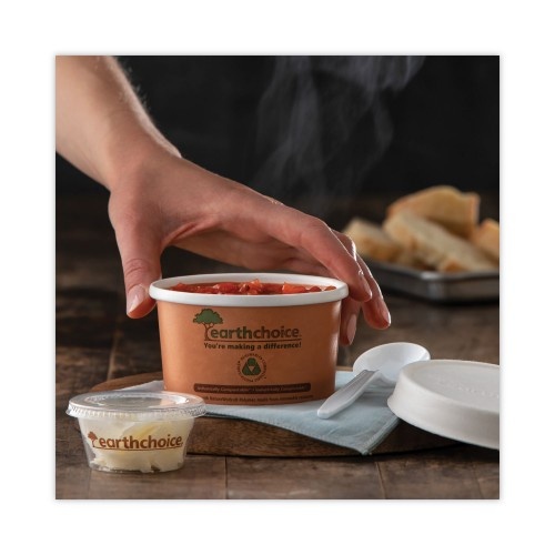Pactiv Earthchoice Compostable Soup Cup, Small, 8 Oz, 3 X 3 X 3, Brown, Paper, 500/Carton