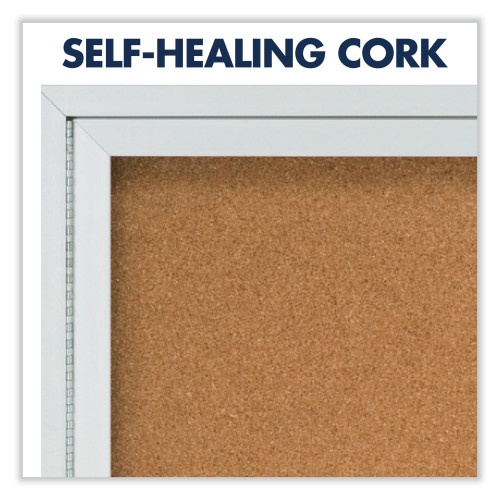 Quartet Enclosed Indoor Cork Bulletin Board With One Hinged Door, 24 X 36, Tan Surface, Silver Aluminum Frame