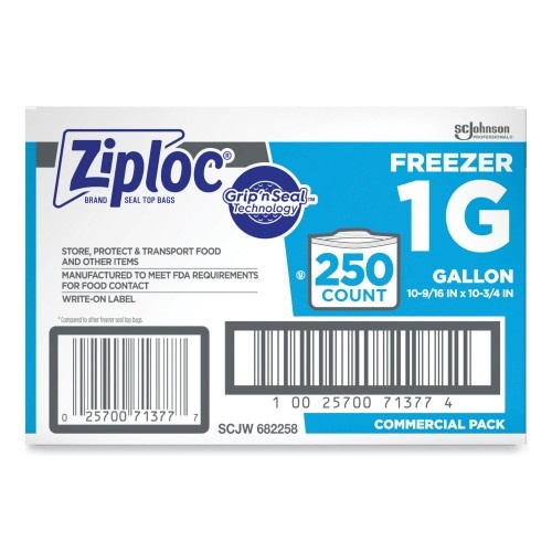 Ziploc 71377 10.5 x 11 1 Gallon Plastic Freezer Bags