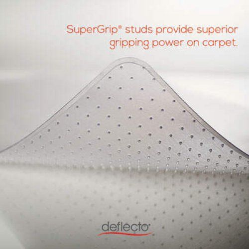 Deflecto Supermat Frequent Use Chair Mat, Med Pile Carpet, Flat, 36 X 48, Lipped, Clear