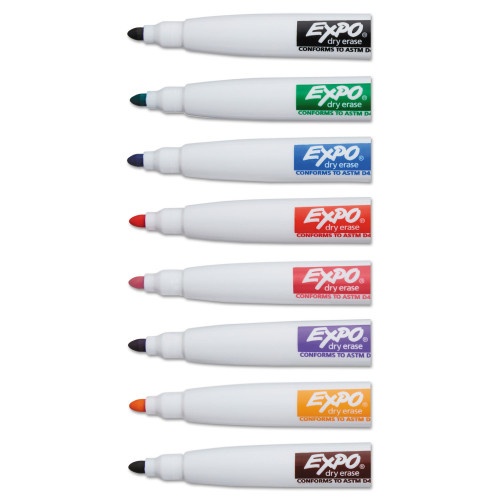 Expo Magnetic Dry Erase Marker, Fine Bullet Tip, Assorted Colors, 8/Pack