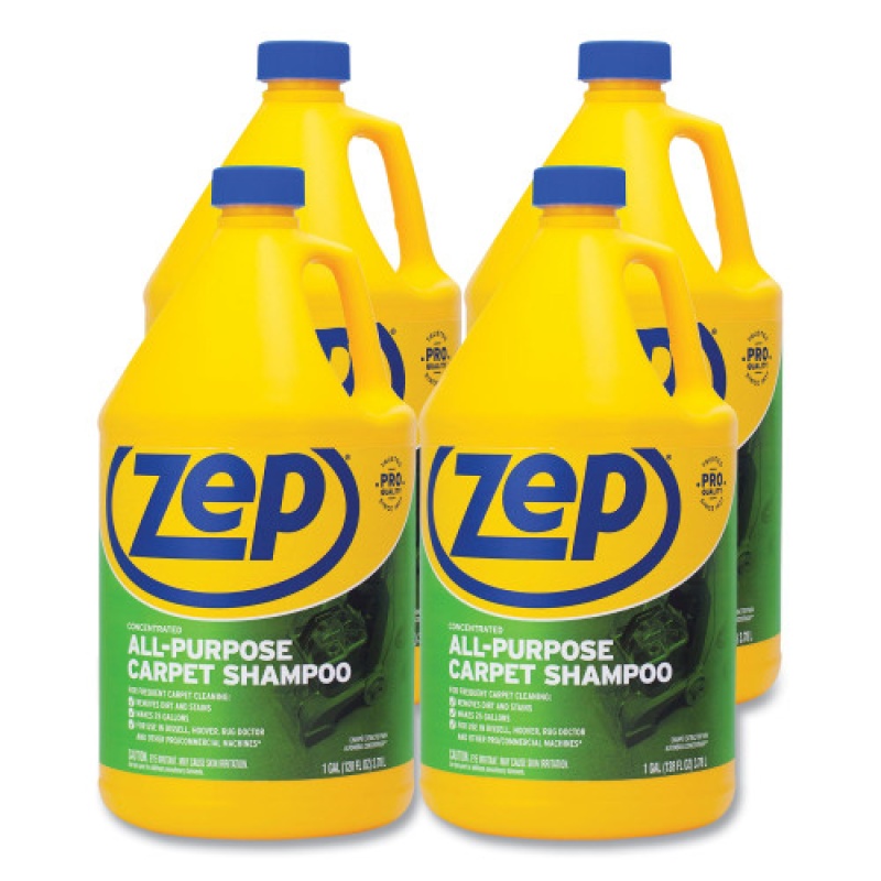 Zep Commercial Concentrated All-Purpose Carpet Shampoo, Unscented, 1 Gal, 4/Carton (Zucec128ct)