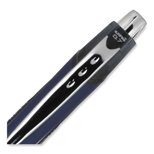 Uni-Ball Jetstream Retractable Ballpoint Pen, Fine 0.7 Mm, Black Ink, Blue Barrel
