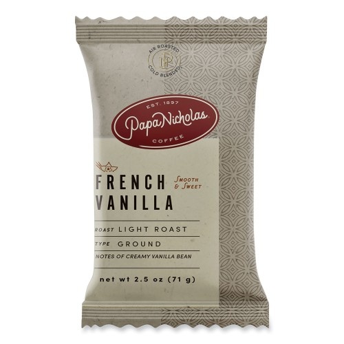 Papanicholas Coffee Premium Coffee, French Vanilla, 18/Carton