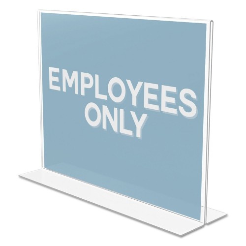 Deflecto Classic Image Double-Sided Sign Holder, 11 X 8 1/2 Insert, Clear