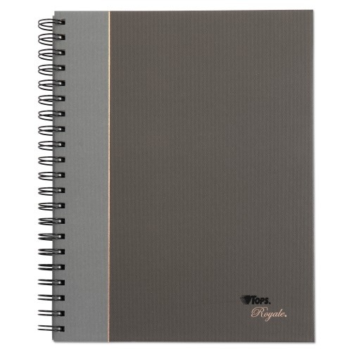 Tops Royale Wirebound Business Notebooks, 1-Subject, Medium/College Rule, Black/Gray Cover, 8.25 X 5.88 Sheets