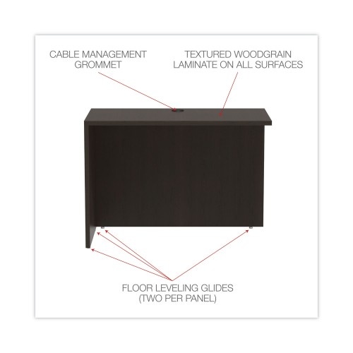 Alera Valencia Series Reversible Return/Bridge Shell, 42W X 23.63D X 29.5, Espresso
