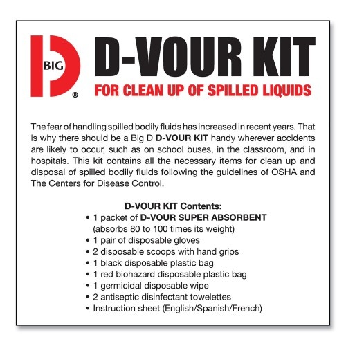 Big-D D'vour Clean-Up Kit, Powder, All Inclusive Kit, 6/Carton
