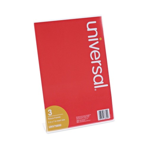 Universal Clear L-Style Freestanding Frame, 5 X 7 Insert, 3/Pack
