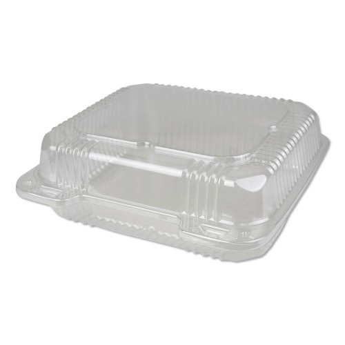 Durable Packaging Plastic Clear Hinged Containers, 50 Oz, 8.88 X 8 X 3, Clear, 250/Carton