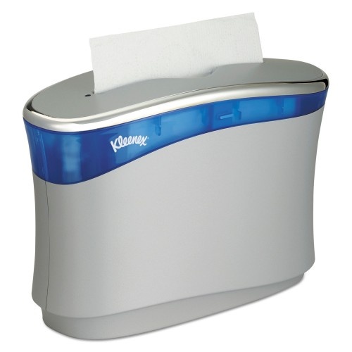 Kleenex Reveal Countertop Folded Towel Dispenser, 13.3 X 5.2 X 9, Soft Gray/Translucent Blue