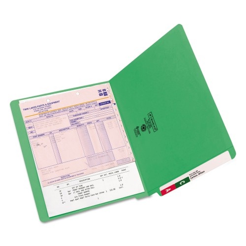 Smead Shelf-Master Reinforced End Tab Colored Folders, Straight Tabs, Letter Size, 0.75" Expansion, Green, 100/Box