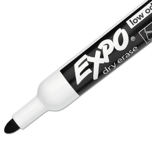 Expo Low-Odor Dry-Erase Marker, Medium Bullet Tip, Black, Dozen