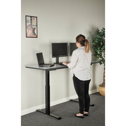 Alera Adaptivergo Sit-Stand Two-Stage Electric Height-Adjustable Table Base, 48.06" X 24.35" X 27.5" To 47.2", Black