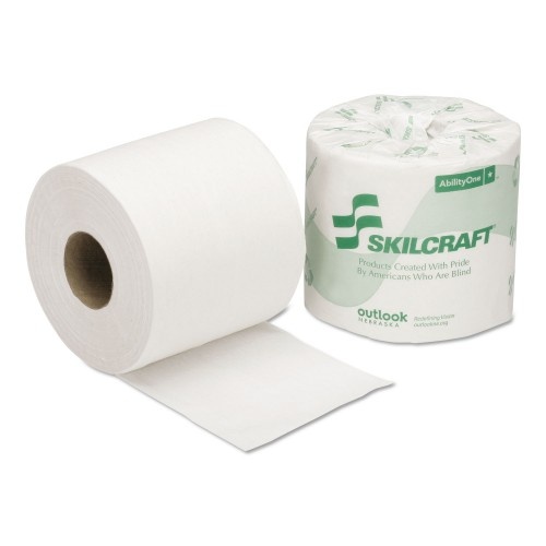 Abilityone 854001 Skilcraft, Toilet Tissue, Septic Safe, 1-Ply, White, 4 X 3.75, 1,000/Roll, 96 Roll/Box