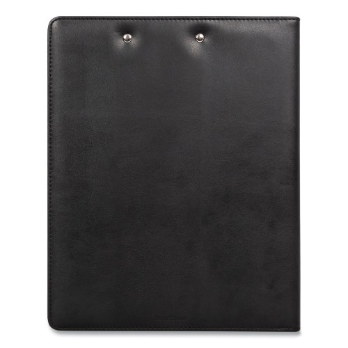 Bond Street Faux-Leather Padfolio, Notched Front Cover With Clipboard Fastener, 9 X 12 Pad, 9.75 X 12.5, Black
