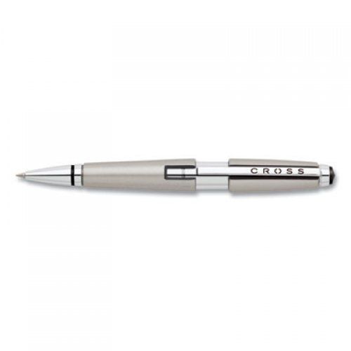 Cross Edge Retractable Gel Pen Gift Box, Medium 0.7Mm, Black Ink, Titanium Barrel