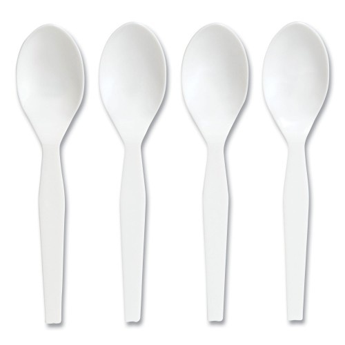 Perk Eco-Id Mediumweight Compostable Cutlery, Teaspoon, White, 300/Pack