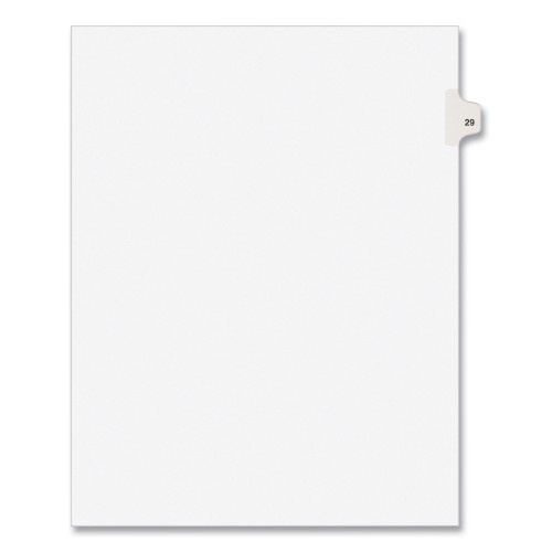 Preprinted Legal Exhibit Side Tab Index Dividers, Avery Style, 10-Tab, 29, 11 X 8.5, White, 25/Pack