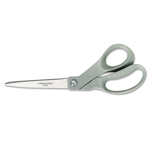 Fiskars Contoured Performance Scissors, 8" Long, 3.5" Cut Length, Gray Offset Handle