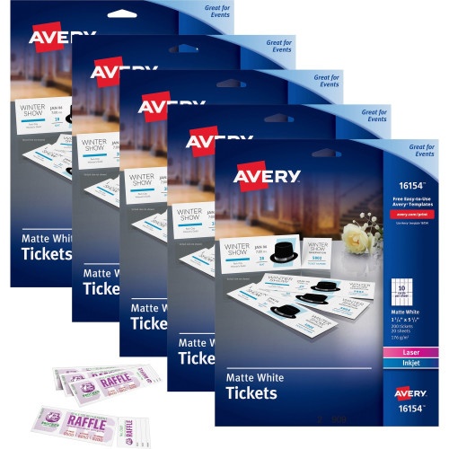Avery® Blank Tickets With Tear-Away Stubs