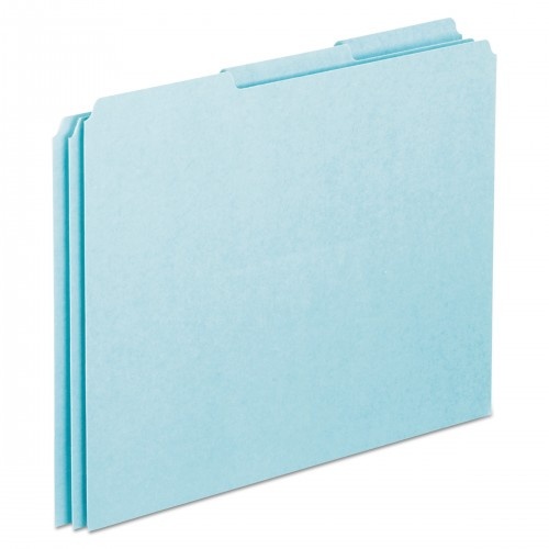 Pendaflex Blank Top Tab File Guides, 1/3-Cut Top Tab, Blank, 8.5 X 11, Blue, 100/Box