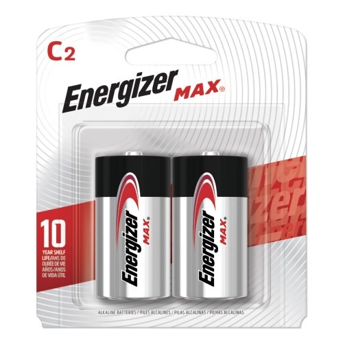 Energizer Max Alkaline C Batteries, 1.5V, 2/Pack