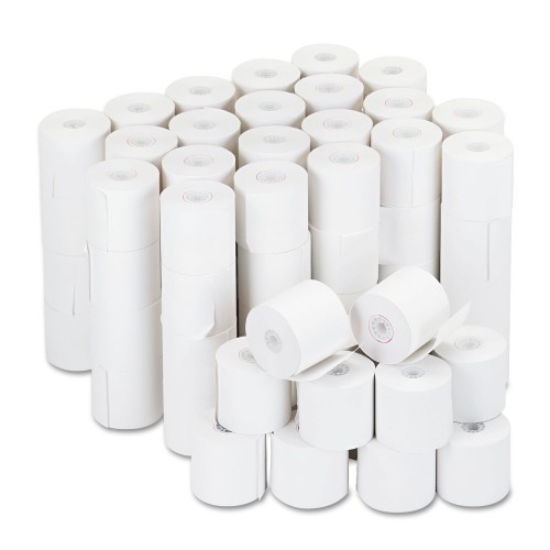 Universal Impact And Inkjet Print Bond Paper Rolls, 0.5" Core, 2.25" X 126 Ft, White, 100/Carton
