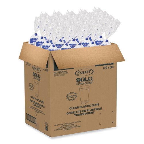 Solo Ultra Clear Cups, 16 Oz, Pet, 50/Bag, 20 Bags/Carton