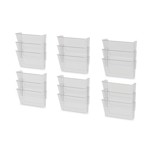 Storex Wall File, 3 Sections, Letter Size, 13" X 4" X 14", Clear, 3/Set