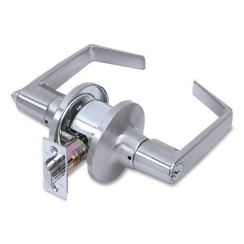 Tell Light Duty Commercial Entry Lever Lockset, Satin Chrome Finish
